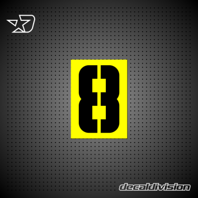 Reflective Number Sticker 8 - Stencil Square